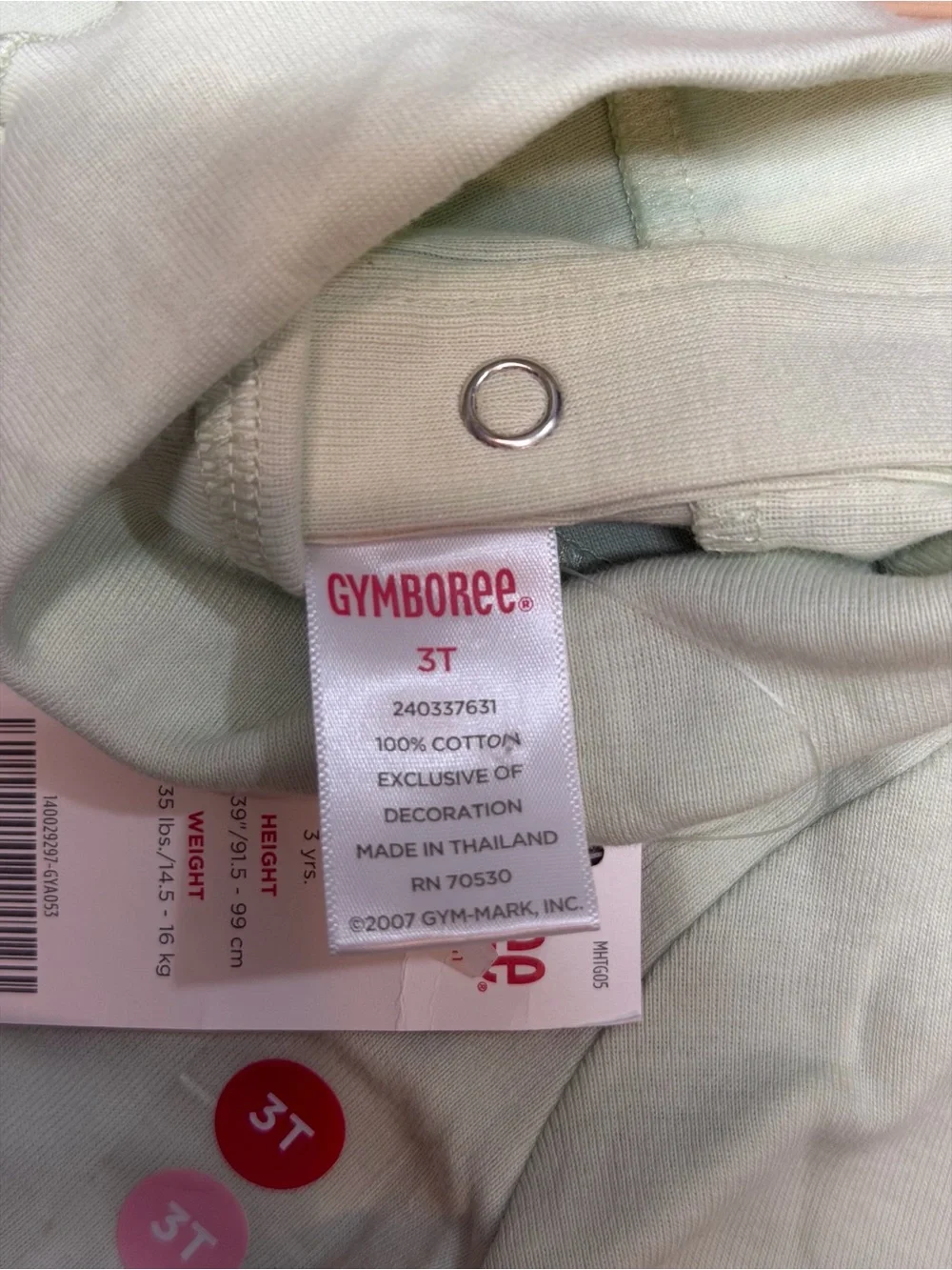 Gymboree Girls 3T NWT Mint Green Ruffle Neck Bodysuit Pink Heart Long Sleeve